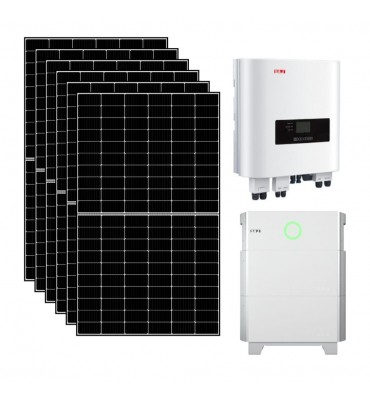 Kit fotovoltaico 6 kWp con accumulo 10 kWh con pannelli, inverter SAJ e batterie SAJ